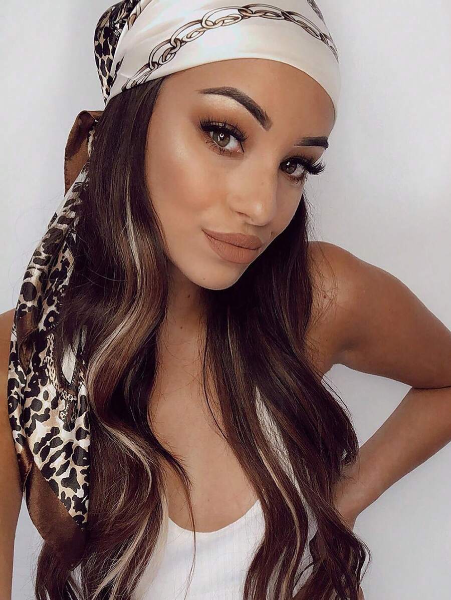 1pc Leopard Print Chain & Flor - Headband Summer Knit avis et prix
