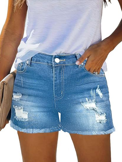 Casual Vintage Denim Shorts Hi - Shorts Denim Frayed avis et prix