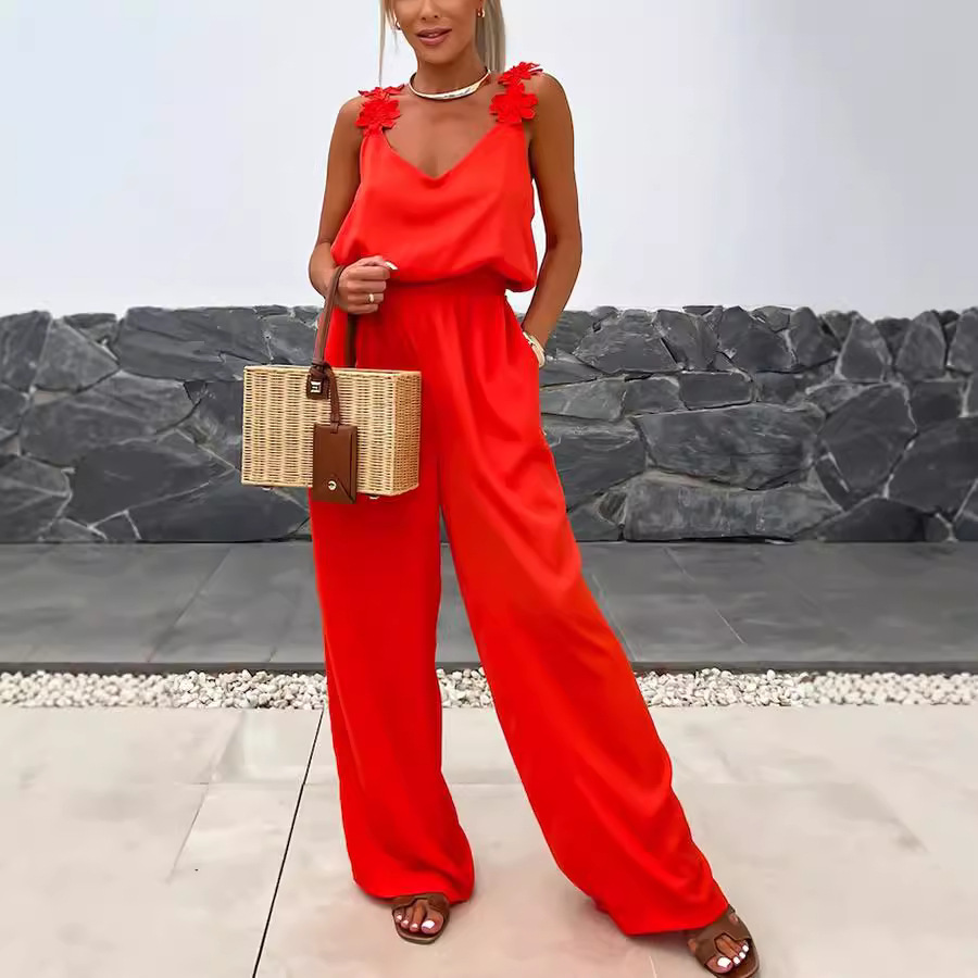 Casual Jumpsuit Strappy Sleeve - Jumpsuit Linen Relaxed avis et prix