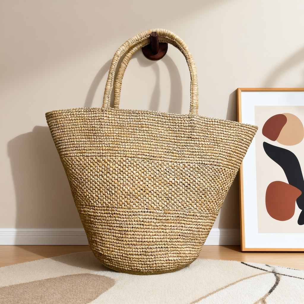 Large Capacity Raffia Straw Ba - Crochet Bag Raffia avis et prix