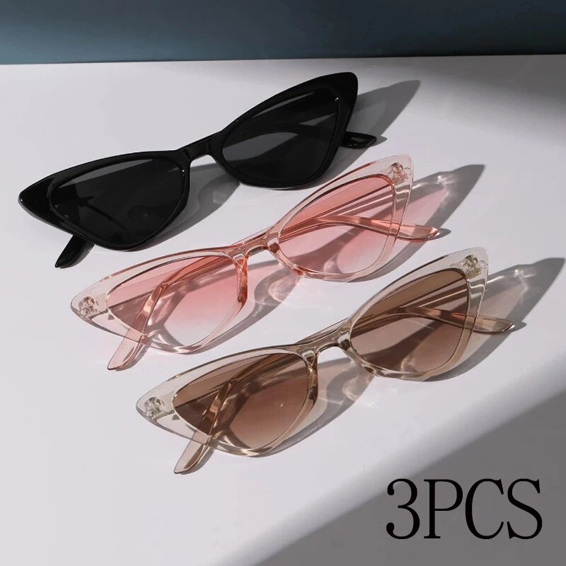 3 Pairs Per Set Small Cat Eye  - Sunglasses Cat Eye avis et prix