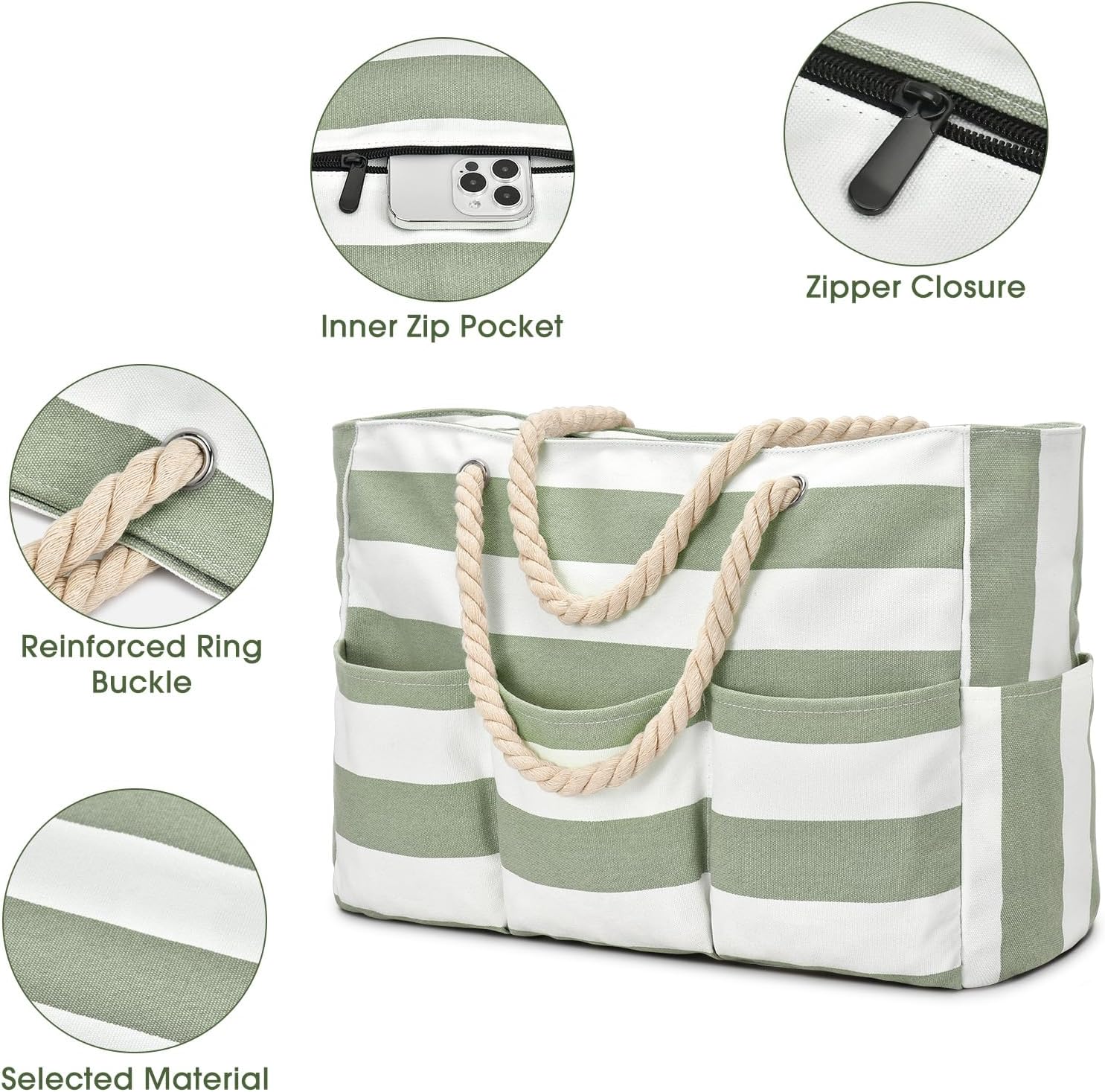 Canvas Large Beach Tote Bag fo - Tote Bag Beach avis et prix