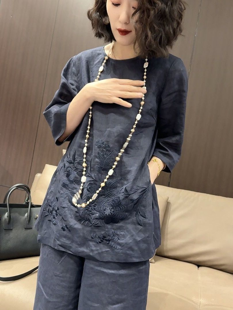 High-End Lightweight Cotton Li - Linen Pant Wide avis et prix