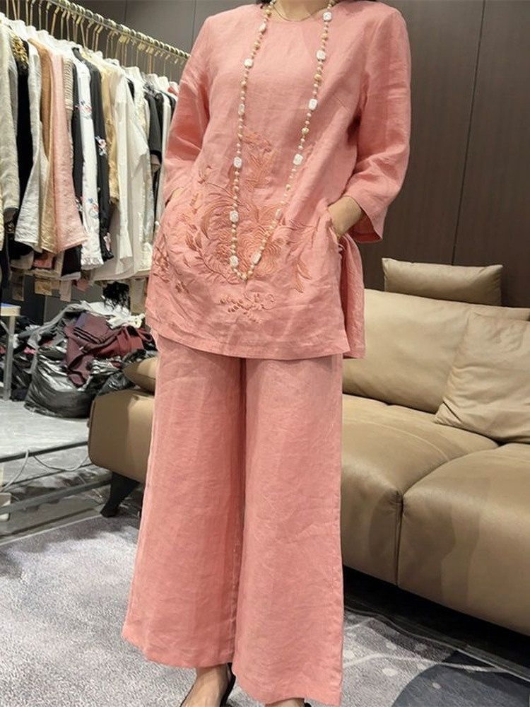 High-End Lightweight Cotton Li - Linen Pant Wide avis et prix