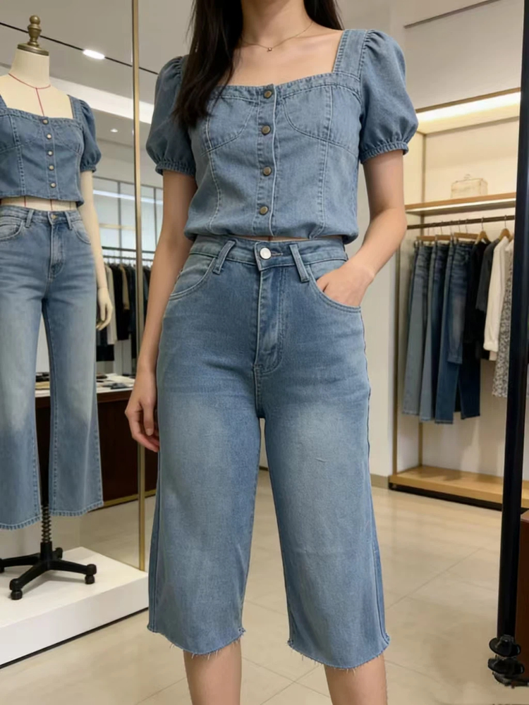 Women's High Waisted Denim Ber - Shorts Denim Frayed avis et prix