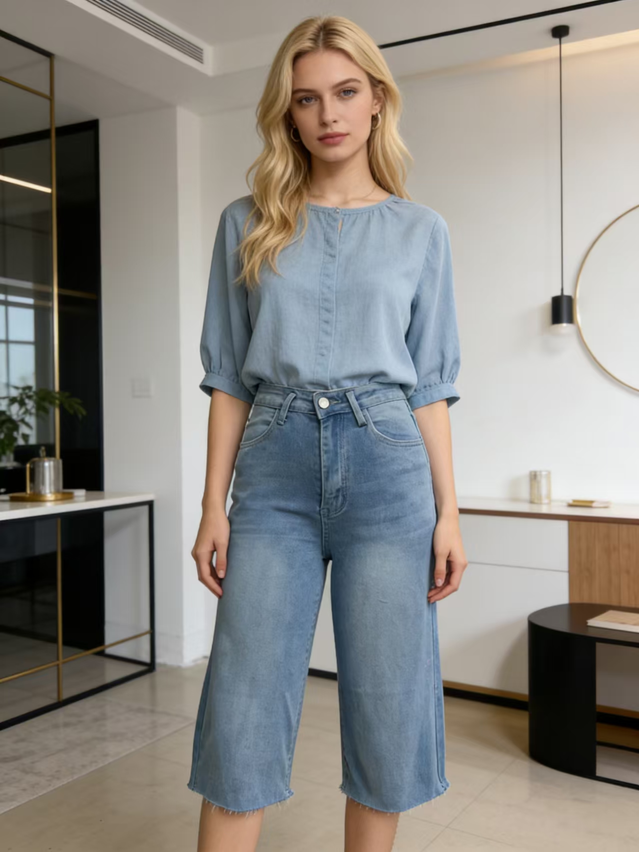 Women's High Waisted Denim Ber - Shorts Denim Frayed avis et prix