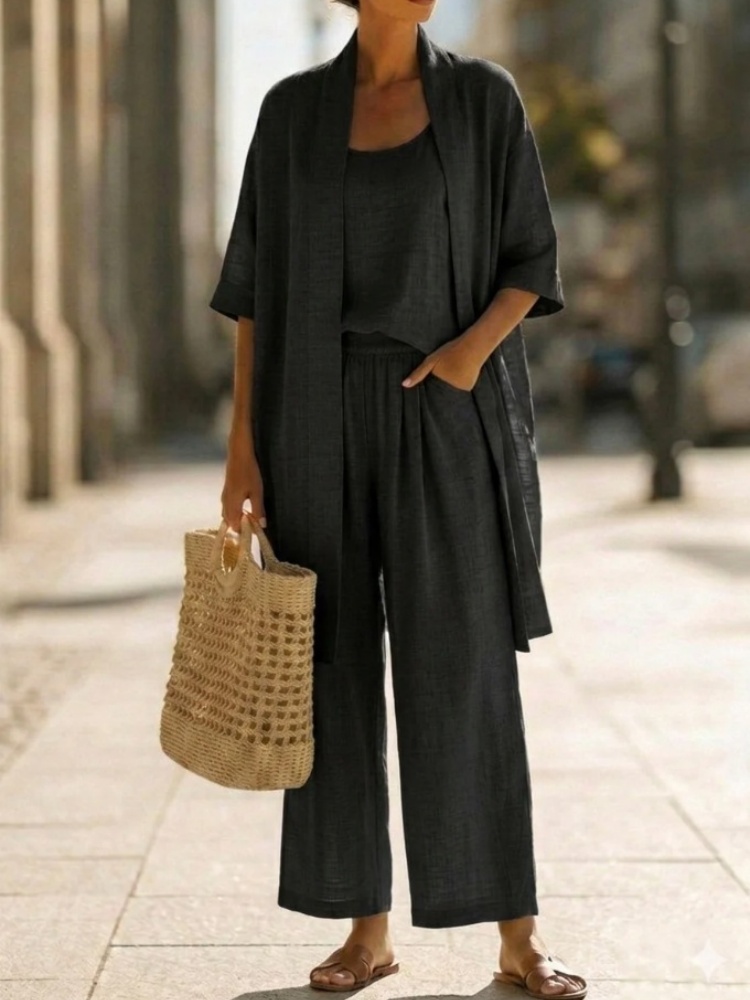 Casual Solid Cotton Linen Loos - Linen Pant Wide avis et prix