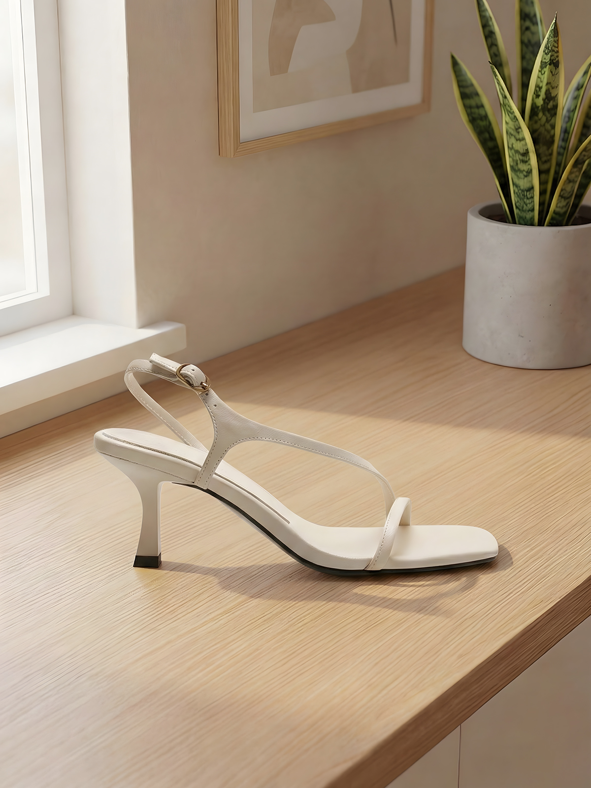 Elegant Genuine Leather Strapp - Sandal Strappy Heeled avis et prix