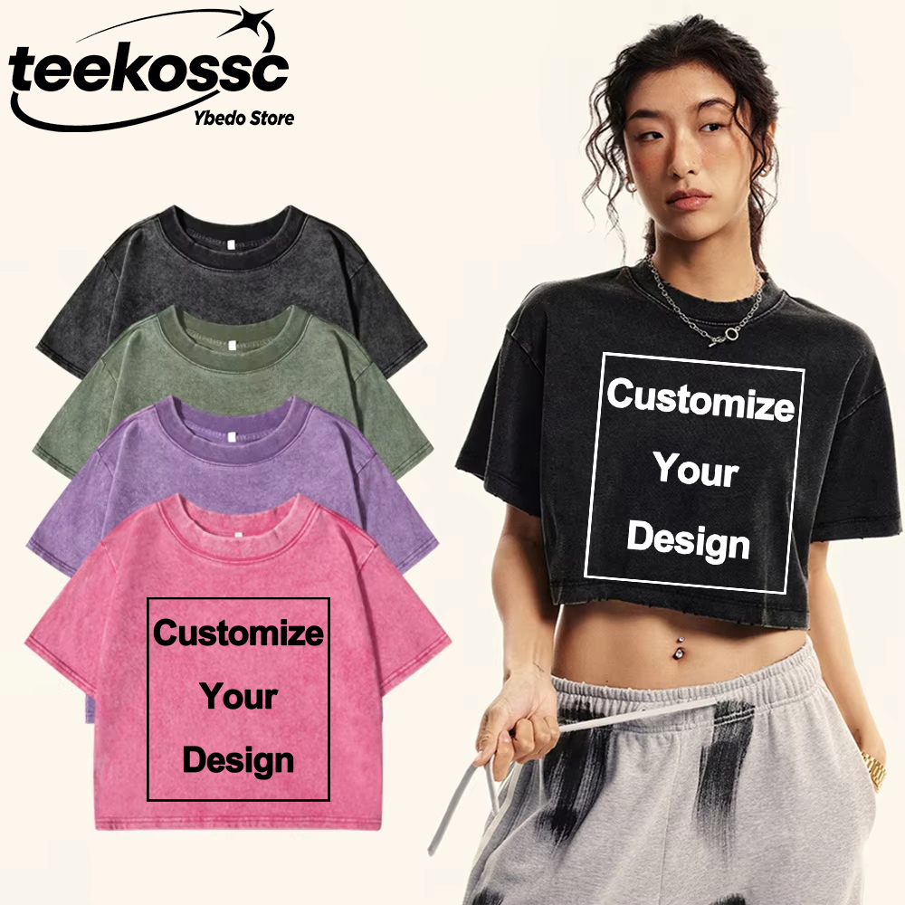 Y2k Custom Solid Washed T-Shir - Crop Top Crochet avis et prix