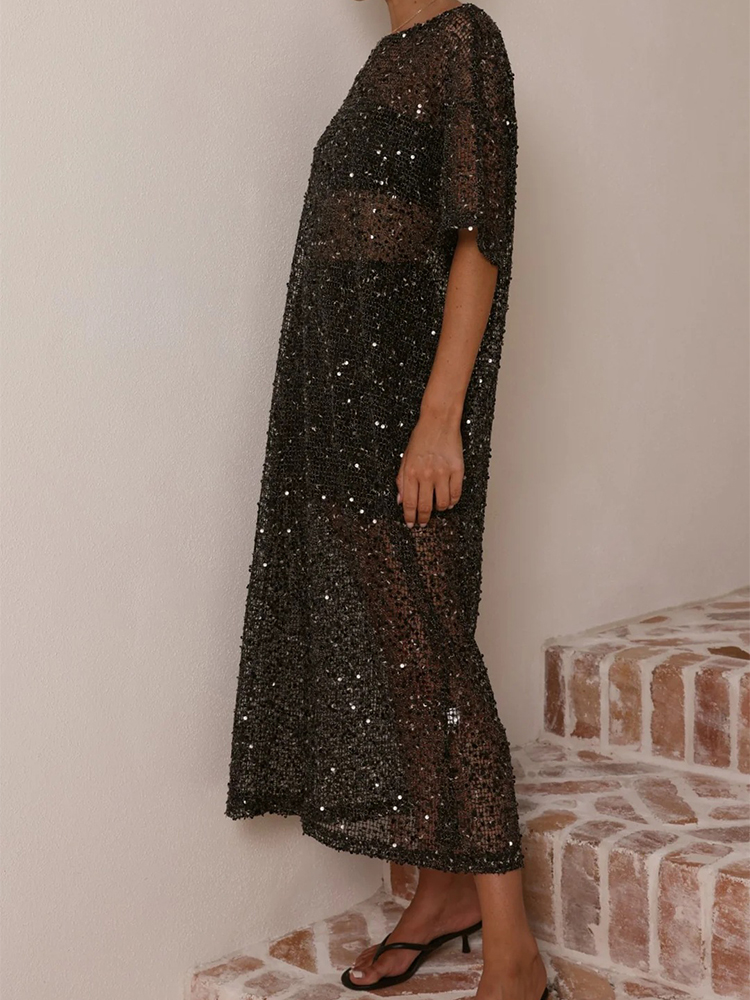 Female O-neck Loose Summer Lon - Cover Up Kaftan avis et prix