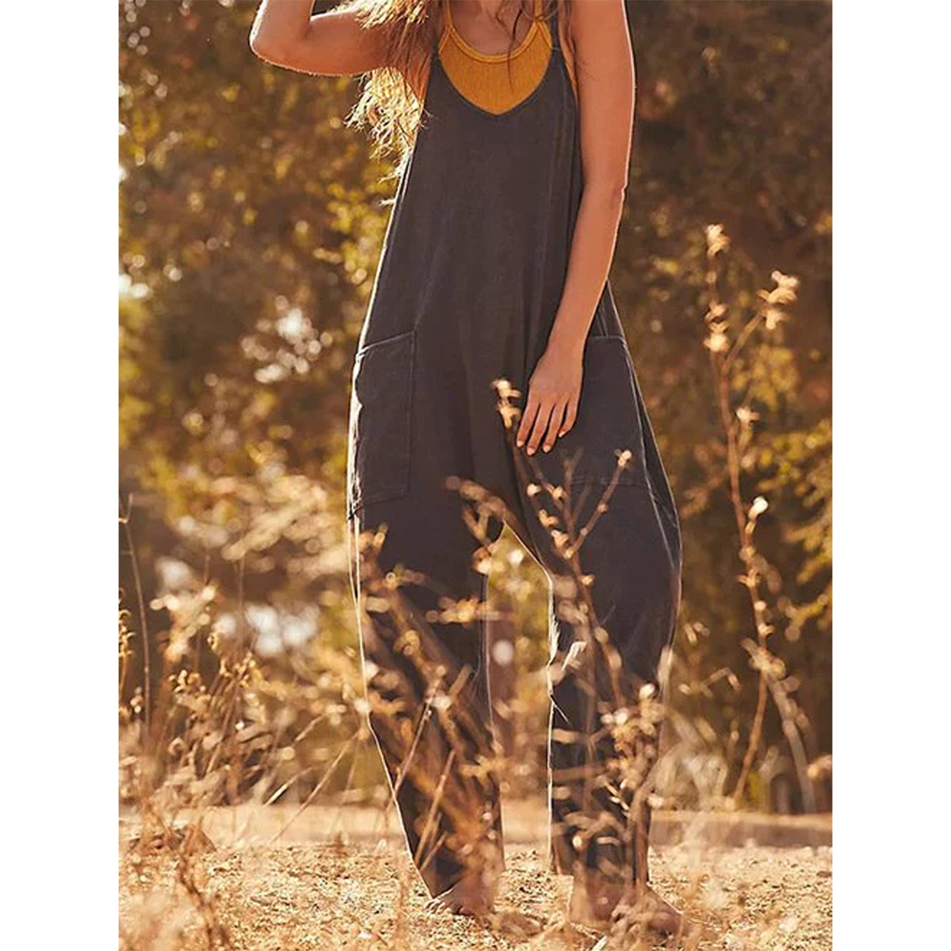 Loose Summer Jumpsuit Casual   - Jumpsuit Linen Relaxed avis et prix
