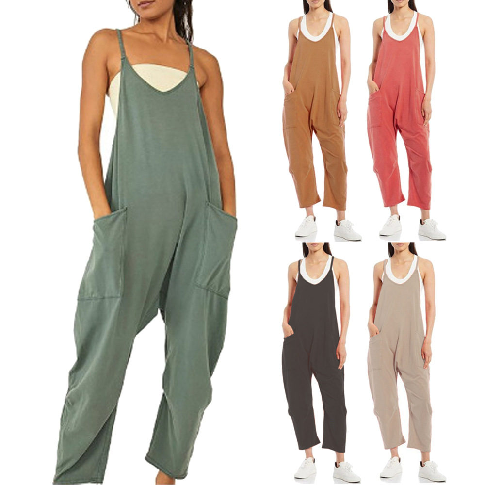 Loose Summer Jumpsuit Casual   - Jumpsuit Linen Relaxed avis et prix