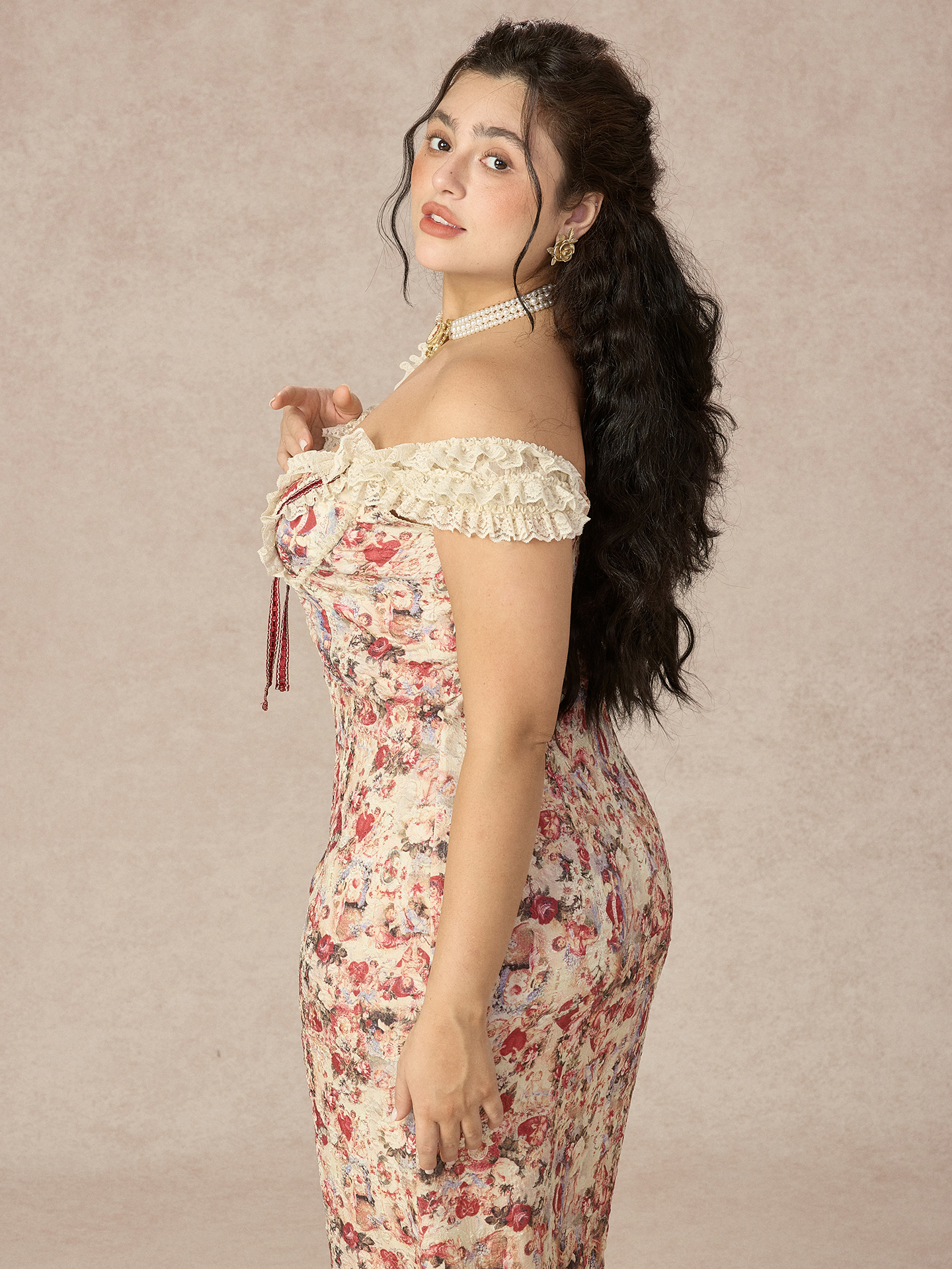 Retro plus Size Floral Fish Ta - Midi Skirt Floral avis et prix