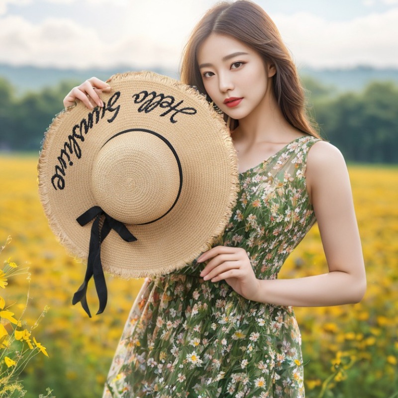 1pc Summer Floppy Beach Hats f - Hat Floppy Wide avis et prix