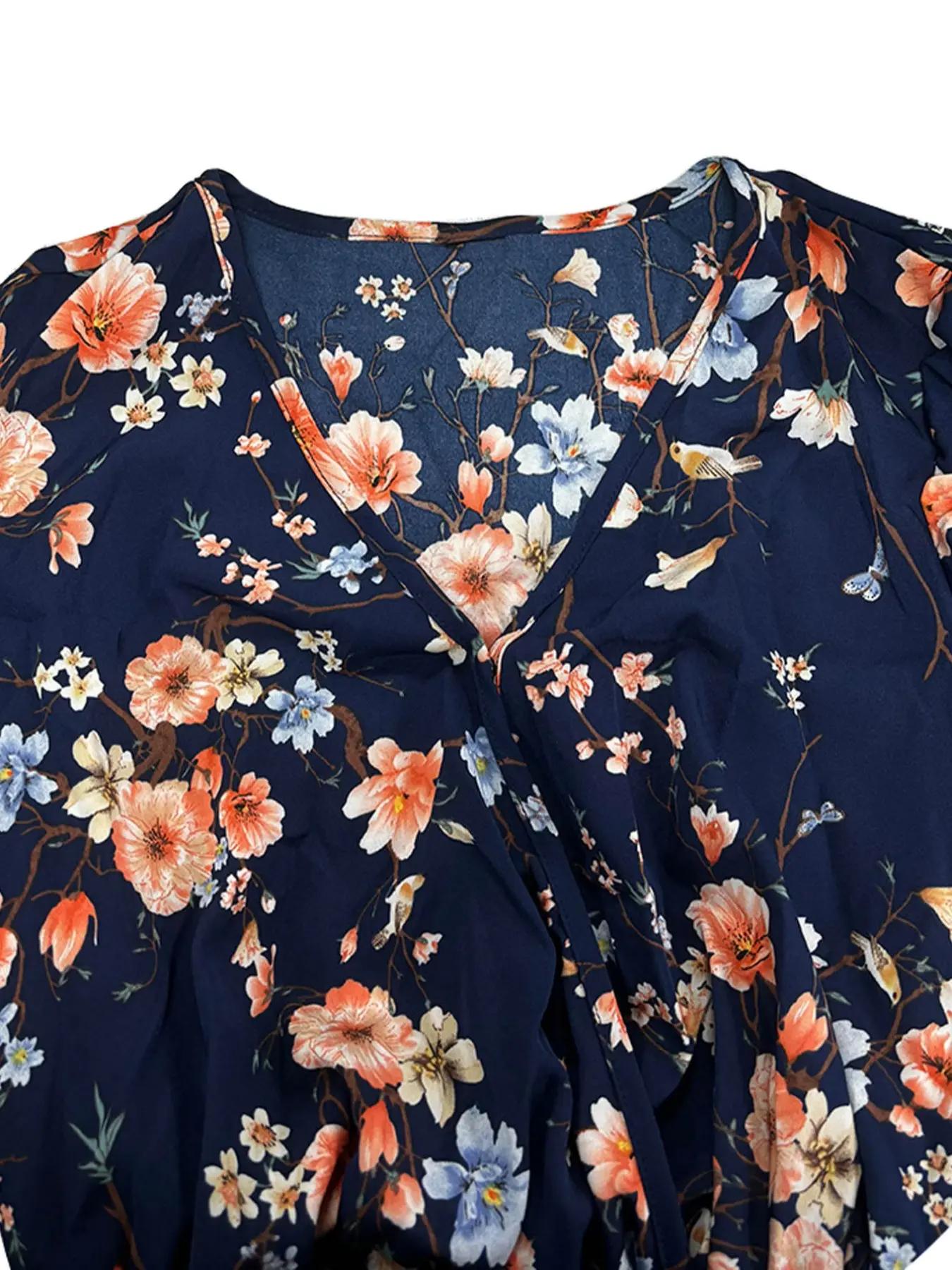 【Plus Size】 Floral Print Tie S - Romper Floral Print avis et prix