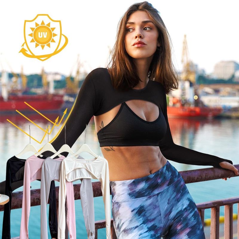 Modal Ice Silk Arm Sleeves Ult - Crop Top Crochet avis et prix