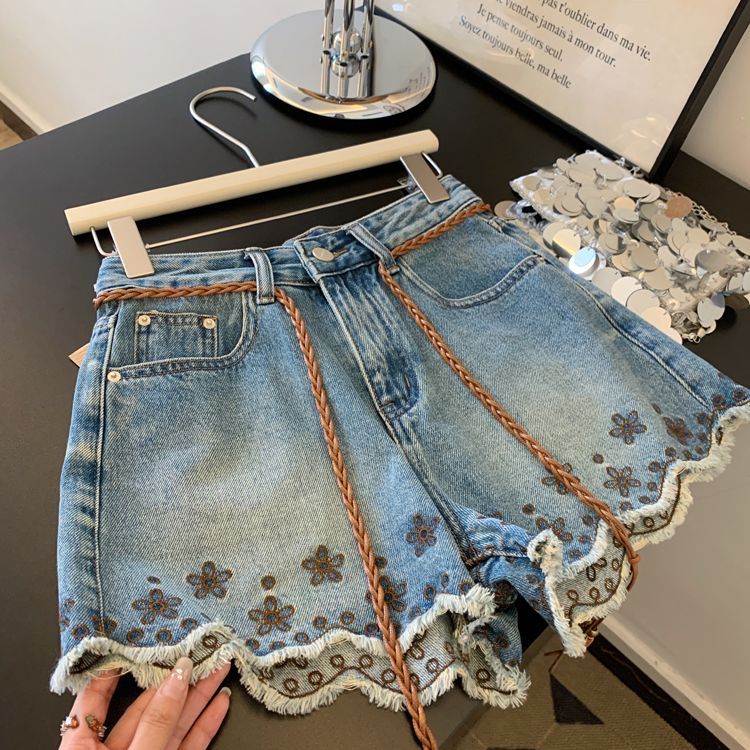 Breathable Vintage Denim Short - Shorts Denim Frayed avis et prix