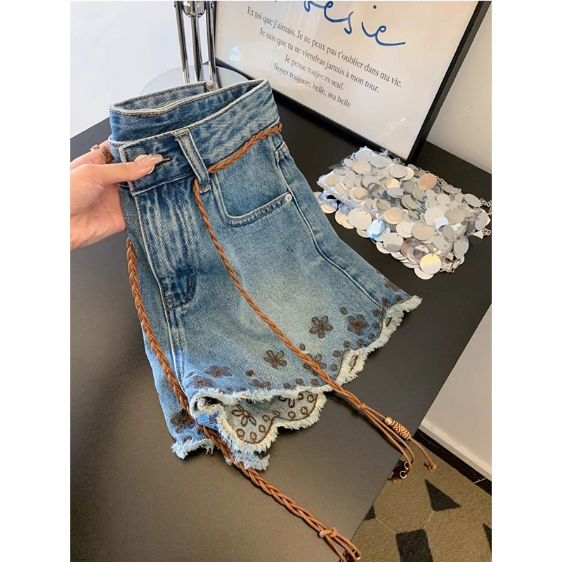 Breathable Vintage Denim Short - Shorts Denim Frayed avis et prix