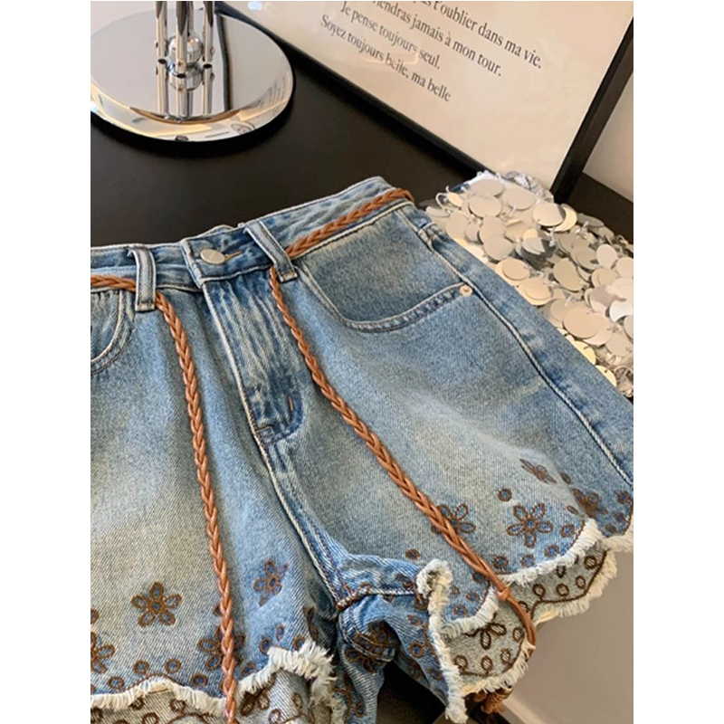 Breathable Vintage Denim Short - Shorts Denim Frayed avis et prix