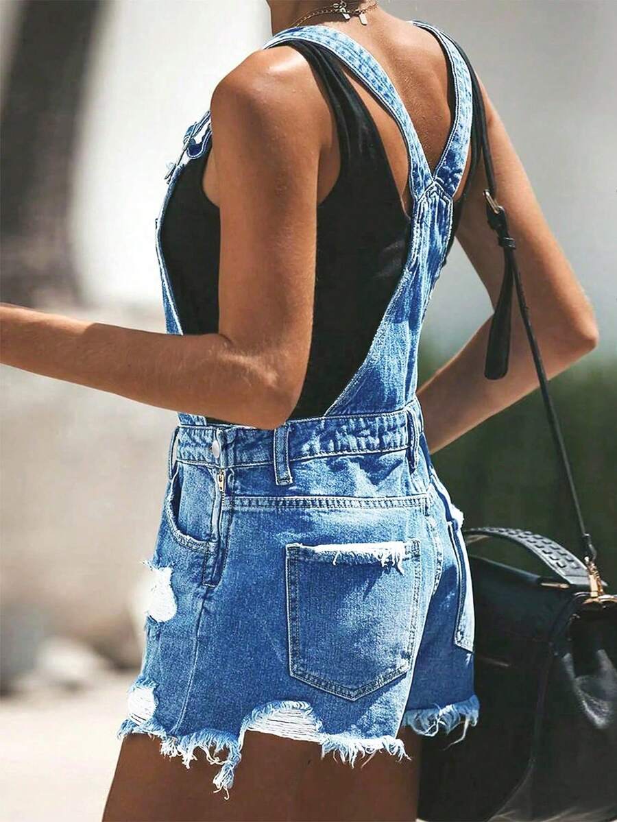 Womens White Distressed Denim  - Shorts Denim Frayed avis et prix