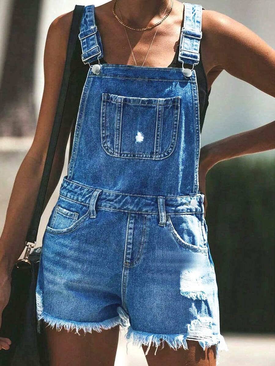 Womens White Distressed Denim  - Shorts Denim Frayed avis et prix